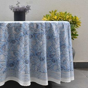 Productos Más Vendidos: Elegante Mantel Redondo de Lino y Algodón con Estampado Floral para 8 Personas, 220 cm, Lavable, Decoración para el Hogar - Product Image 4