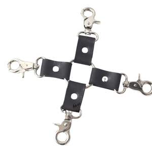 Real Cowhide Leather Wrist Cuffs Pair with Heavy Buckles and Soft Inner Lining - Product Image 1