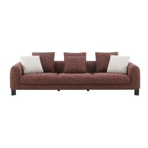 Divano da Soggiorno Mardi in Tweed Bordeaux con 3 Cuscini - Product Image 2