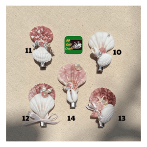 Pinces à cheveux en coquillages naturels, résine et métal, accessoires décoratifs pour coiffures, pour les collections de mode resort du Vietnam - Product Image 4
