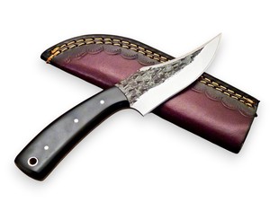 Cuchillo EDC de hoja fija personalizado Nordic Forge con mango de Micarta, funda de cuero, OEM personalizable, espiga completa, acero 12c27, industrial - Product Image 4