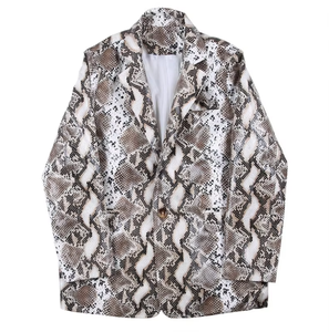 Chaqueta de moda para hombre, de piel sintética de serpiente, ecológica, con certificación Oeko-Tex, abrigos de piel sintética para hombre. - Product Image 3