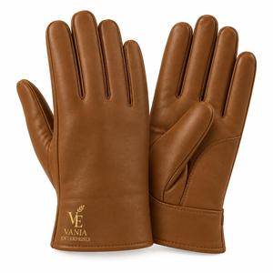 Gants en cuir pour hommes, hiver, extérieur, unis, en peluche épaisse, thermiques, imperméables, doux, en similicuir PU, compatibles écran tactile, détection d'aiguille - Product Image 1