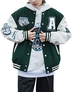 Chaqueta Varsity de Béisbol Personalizada para Hombre, con Bordado Chenille, Cuello Alto, Invierno, 100% Poliéster, Resistente al Viento - Product Image 4