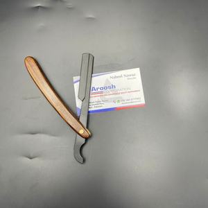 Maquinilla de afeitar turca con logotipo personalizado profesional para afeitar acero inoxidable de alta calidad con mango de madera peluquero hecho a mano sostenible - Product Image 6