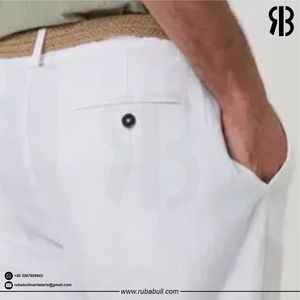Rubabull <b>Men</b> Custom White Board <b>Shorts</b> Lightweight <b>Tailored</b> Casual Dress <b>Shorts</b> Breathable Summer Wear Bulk OEM - Product Image 4