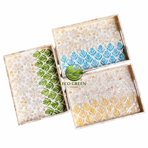 Plateau en nacre de haute qualité, coquille de mer naturelle du Vietnam, plat de service fait main, plateau décoratif, vente en gros, prix compétitif - Product Image 6