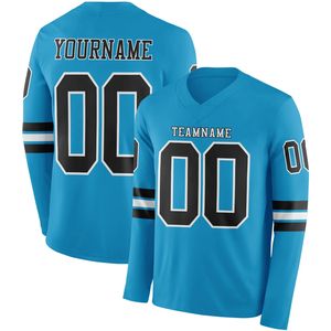 Jersey Deportivo Personalizado OEM con Logotipo a Color, de Alta Calidad, Manga Larga, Cuello en V, Spandex/Poliéster, Secado Rápido y Transpirable - Product Image 4