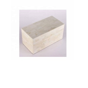 กล่องเก็บเครื่องประดับฝังกระดูกสีขาวทำมือกล่องจัดระเบียบของตกแต่งบ้านทำด้วยมือฝังกระดูกสำหรับอุปกรณ์เครื่องประดับ - Product Image 1