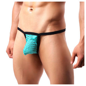 U Convex Large Pouch Men Thongs Glossy Patent <b>Leather</b> Precision Double Sewing Swimwear G-<b>String</b> Thong Panties Men's Underwear - Product Image 4