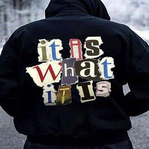 Sudadera con Capucha para Hombre, con Estampado de Letras y Cordón Ajustable, Cierre Completo, 100% Algodón, Peso Pesado, Calidad Térmica de Lujo - Product Image 6