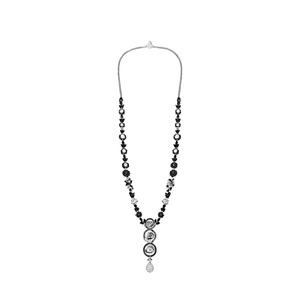 Fashion Jewelry Set Black and White American Diamond Embellished Necklace - Product Image 1