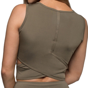 Vêtements de sport pour femme, tissu performant, absorbant la transpiration, extensible, haut court, t-shirt - Product Image 3