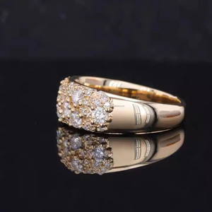 Snowdrift Style Round Cut Moissanite Diamond Unisex Luxury 925 Sterling Silver Wedding <b>Ring</b> Cluster <b>Iced</b> Hip Hop Jewelry Gift - Product Image 4