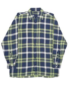 เสื้อเชิ้ตลายสก๊อตสีเขียวน้ำเงินสำหรับผู้ชาย ผ้าฝ้ายผสมโพลีเอสเตอร์ แขนยาว ติดกระดุม ลายตาราง นุ่มสบาย สวมใส่ได้ทุกวัน สไตล์ลำลอง - Product Image 1