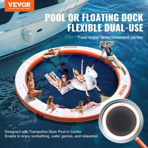 Piattaforma Galleggiante Gonfiabile da 10FT con Trampolino da 8FT e Rete Antiscivolo per Piscina, Materassino Galleggiante Gonfiabile per Divertimento Acquatico - Product Image 2
