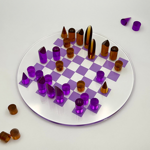 Jeu d'échecs arrondi en acrylique de belle conception pour jouer et décorer - Product Image 2