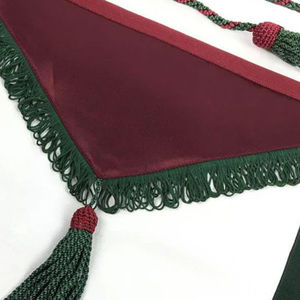 Customized Masonic Apron Square Shape Solid Color Fabric Woven Badge with Lace Decoration for Garment Application - Product Image 3