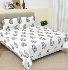 Heritage King Size Cotton Bedsheet Ethnic Print <b>Bedding</b> <b>Set</b> for Home Hotel and Resort Use Eco-Friendly Handmade Block Printed - Product Image 2