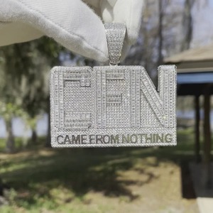 Pendentif CFN en Moissanite, Argent 925 Plaqué Rhodium, Micro-Incrustation, Breloque Thème Hiphop, Style Quotidien pour Homme - Product Image 5