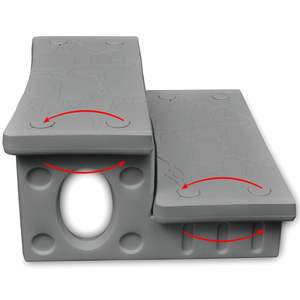 Escalón de Baño Rectangular Reversible Mediano en Plástico Gris, Equipo de Seguridad para Baño - Product Image 3