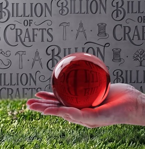 Esfera de resina roja, bola redonda, decoración artística para el hogar, globo artesanal de fundición epoxi - Product Image 1
