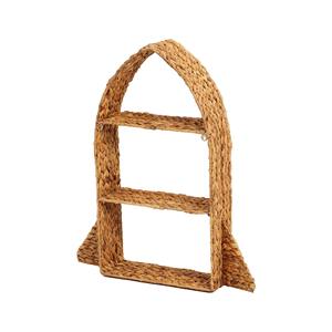 Handmade water hyacinth wall shelf kid cute rocket ship shaped decorative hanging book display rack wholesale vietnam manufactur - Product Image 1