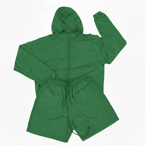 Ensemble de survêtement 2 pièces unisexe en nylon à séchage rapide, coupe-vent, short et haut, grandes tailles, léger, pour homme, vêtements de sport d'été, OEM - Product Image 4