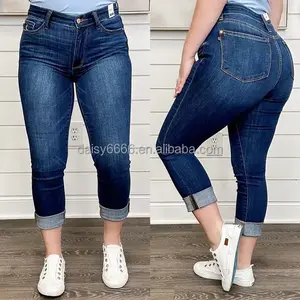 All'ingrosso di jeans attillati popolari con vita alta, effetto dimagrante, elastico per stringere la pancia e pantaloni di sollevamento dell'anca
