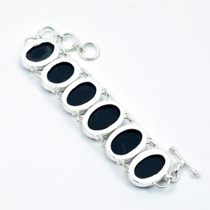Bracelet en opale de feu rose ovale en argent sterling 925, bijoux faits à la main de style bohème, cadeau élégant - Product Image 5