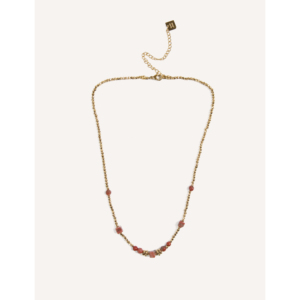 Collana YXQ 05 in acciaio inox con pietra di ossidiana naturale Caoba colorato accessori moda - Product Image 4