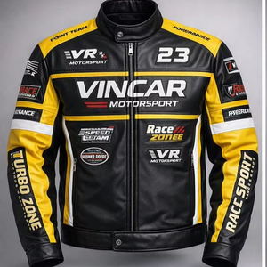 Next Garments OEM Veste de course en cuir pour homme grande taille personnalisée, style motard, streetwear - Product Image 1