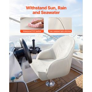 Sedile per Capitano di Barca con Scafo in Alluminio, Cuscino in Spugna Ispessita, Pelle PVC Impermeabile, Design Ergonomico - Product Image 2
