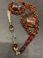 Perles de Zikr rondes en résine rouge de luxe, faites à la main, écologiques, avec logo et emballage personnalisés pour les fournitures de fête multi-occasions