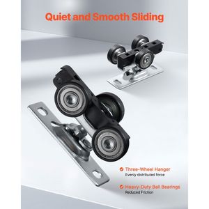 Kit de Herrajes para Puertas Correderas de 1.5 m, de Alta Resistencia, de Aleación de Aluminio, Juego de 2 Herrajes para Puertas de Armario - Product Image 4