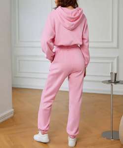 Conjuntos Deportivos Personalizados con Logotipo Bordado, Conjuntos Deportivos Cortos de Alta Calidad, Pantalones Deportivos y Sudadera con Capucha para Mujer - Product Image 4