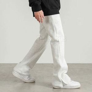 Modern Men's Flare <b>Trouser</b> with <b>Elastic</b> <b>Waist</b> Mid Rise Casual Fit Premium Stitching Soft Fabric OEM Service for Street Wear - Product Image 2
