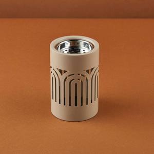 Quemador de incienso (Mabkhara) de metal mate beige al por mayor, estilo moderno Skyline con filigrana, para Bakhoor saudí, Majlis Oud Dakhoon, soporte para incienso. - Product Image 1