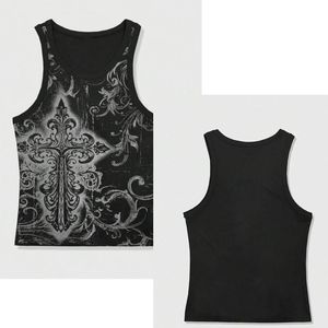 Camiseta sin mangas con estampado acanalado personalizada para hombre, cuello redondo, chaleco de algodón, OEM, ODM, ropa al por mayor, moda, exportación - Product Image 1