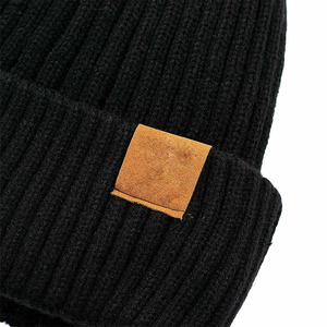 100% <b>Wool</b> Casual Street Style <b>Beanies</b> For Unisex Solid Color Warn Winter Folded Cuff Sports <b>Beanies</b> Caps - Product Image 6