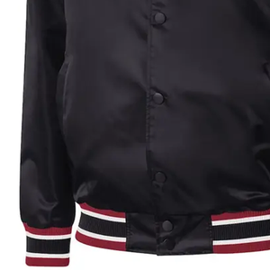 Miami Heat Varsity Jacket Men's Black <b>Red</b> Embroidered Logo Stand Collar Casual Winter Style Canvas Sherpa Letter - Product Image 4
