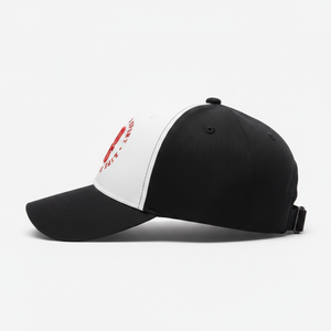 Unisex <b>Baseball</b> <b>Cap</b> With Red 1976 Logo Embroidery <b>Black</b> And White Color Block Design Casual Adjustable Hat For Adults - Product Image 4