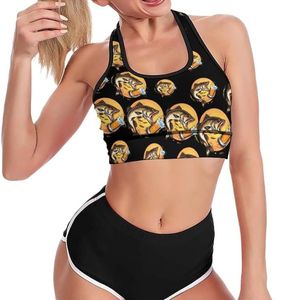 Soutien-gorge de sport personnalisé OEM pour femme, imprimé pêche et bière, sublimation, dos nageur, respirant, pour yoga, fitness et gym - Product Image 2
