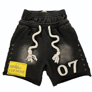 Shorts streetwear rouges à clous pour hommes, décontractés, avec cordon de serrage, surdimensionnés, imprimés, mode été - Product Image 6