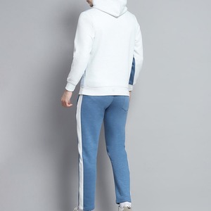 Conjunto de Sudadera con Cuello Redondo y Bloques de Color para Niños, Azul y Blanco, Chándal Informal de Manga Corta con Bolsillos Laterales, Ropa Ligera para Verano - Product Image 2
