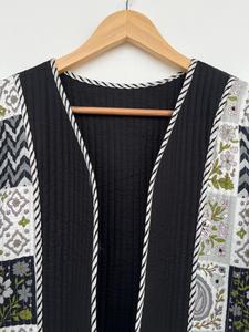 Chaqueta Acolchada de Algodón con Estampado de Patchwork Personalizada para Mujer, Chaqueta Ligera con Frente Abierto, Abrigo Floral, Blazer de Moda Otoñal - Product Image 2