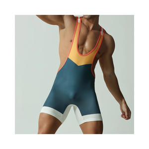 Débardeur de sport pour homme, col en V, respirant, tricoté, léger, en polyester, color-block, pour la musculation et le fitness - Product Image 1