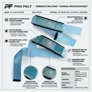 Sangles de levage en coton léger avec logo personnalisé imprimé pailleté, support de poignet pour la musculation, l'entraînement et le fitness - Product Image 2