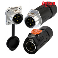 Conector de Alimentación Impermeable IP67 de Bloqueo Rápido MJ20 de 3 Pines y 20A 300V, 20-12 AWG, Plástico de Ingeniería de Alto Rendimiento para Paisajismo