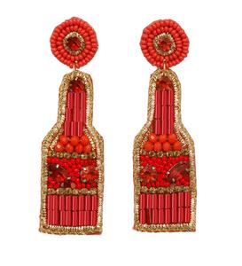 Pendientes de Flores con Cuentas Rosas y Incrustaciones de Diamantes de Imitación, Chapados en Oro, Estilo Bohemia, Joyería de Fiesta para Mujer - Product Image 4